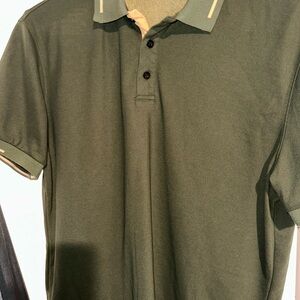 NFINITY Olive Green Short-Sleeve Polo with Contrast Trim